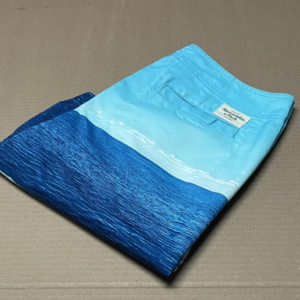 Abercrombie & Fitch Men's Large Board Shorts All Over Print Swim Y2K VTG Unlined